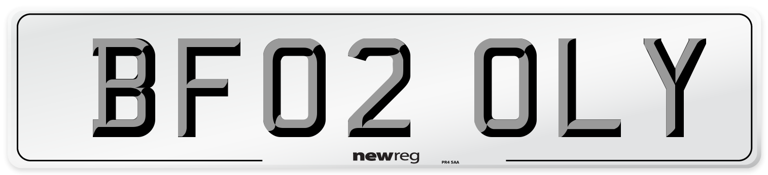 BF02 OLY Number Plate from New Reg